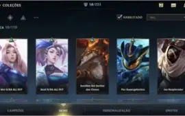 conta wild rift 18 skins 44 champ