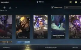 conta wild rift 18 skins 44 champ