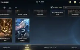 conta wild rift 18 skins 44 champ