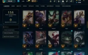 Platina 1 com 80 Champs e 21 Skins