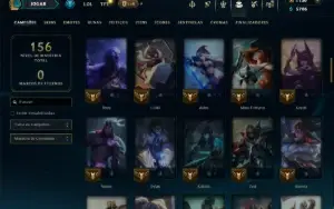 Platina 1 com 80 Champs e 21 Skins