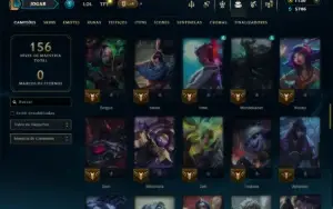 Platina 1 com 80 Champs e 21 Skins