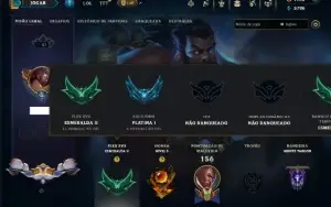 Platina 1 com 80 Champs e 21 Skins