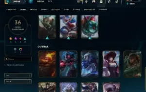 Esmeralda 4 com 80 Champs e 36 Skins + 2 Fragmentos