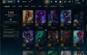 Diamante 2 com 75 Champs e 5 Skins + 21 Fragmentos