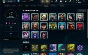 Unranked com 35 Champs e 1 Skin + 4 Fragmentos
