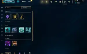 Unranked com 35 Champs e 1 Skin + 4 Fragmentos