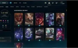 CONTA LEAGUE OF LEGENDS 1119 SKINS, COMPLETA