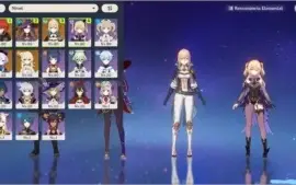 Conta Genshin Ar 45 Diluc, Mona, Qiqi, Jean E 2 Armas 5*