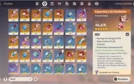CONTA  AR 50 COM KEQING+HUTAO+ZHONGLI Dentre outros 5*!
