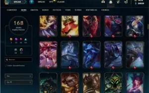 Conta ouro 4 com TODOS os champs e 168 Skins + 7 Prestigios