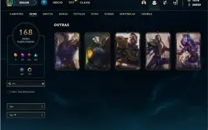 Conta ouro 4 com TODOS os champs e 168 Skins + 7 Prestigios