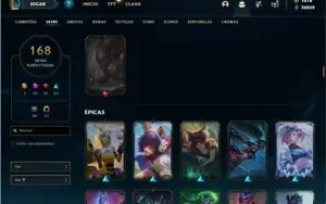 Conta ouro 4 com TODOS os champs e 168 Skins + 7 Prestigios