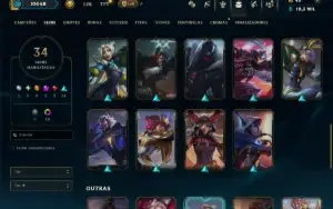 Ouro 4 com 80 Champs e 34 Skins +2 Prestigios ( MAIN ADC )