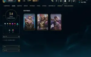 Ouro 4 com 80 Champs e 34 Skins +2 Prestigios ( MAIN ADC )
