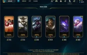 Conta ouro 3 com 105 Champs e 76 Skins (Ex Diamante)