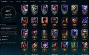 Conta League of legends Platina 52 skins