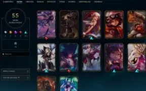 Conta LoL Platina IV (MMR alto) com 98 Campeões + 55 Skins