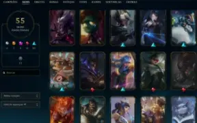 Conta LoL Platina IV (MMR alto) com 98 Campeões + 55 Skins