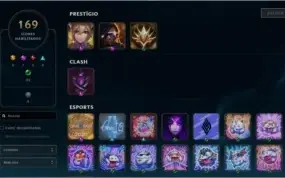 Conta league of legends nível 405, 240 skins