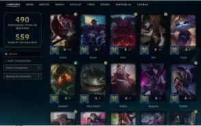 Conta league of legends nível 405, 240 skins