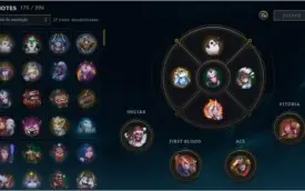 Conta league of legends nível 405, 240 skins