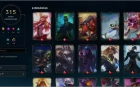 Conta League of Legends LoL 315 skins habilitadas Conta 2013