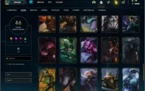 Conta unranked com 155 Champs e 46 Skins