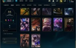 Conta unranked com 155 Champs e 46 Skins