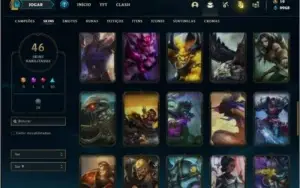 Conta unranked com 155 Champs e 46 Skins