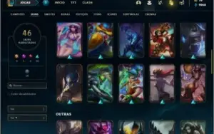 Conta unranked com 155 Champs e 46 Skins