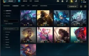 Conta unranked com 155 Champs e 46 Skins