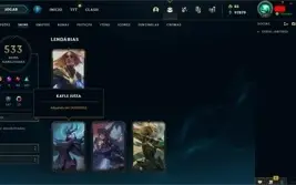Conta NFA nível 321, 533 skins e todos os campeões.