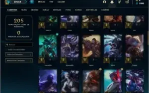 Conta platina 4 e platina 1 com 24 skins e 62 champs