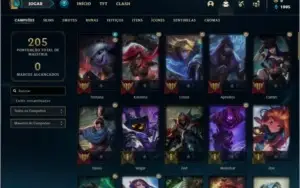 Conta platina 4 e platina 1 com 24 skins e 62 champs