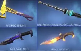 VALORANT - 5 FACAS - 2 MIL EM SKINS
