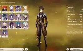Conta genshin impact AR-07 Zhongli diluc Qiqi
