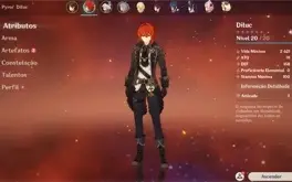 Conta genshin impact AR-07 Zhongli diluc Qiqi