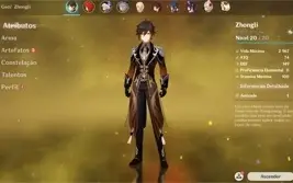 Conta genshin impact AR-07 Zhongli diluc Qiqi