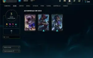 Conta diamante 1 com 30 Champs e 3 Skins