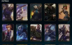 Ultimo elo: emeralda 1, 71% de Win rate 52 skins e 10 cromas