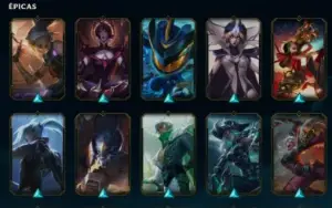 Ultimo elo: emeralda 1, 71% de Win rate 52 skins e 10 cromas