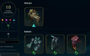 Ultimo elo: emeralda 1, 71% de Win rate 52 skins e 10 cromas