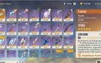 Genshin Impact AR52 4 Cinco estrelas e todos 4 estrelas