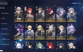 Honkai: Star Rail - 20 Personagens 5* + MC Masculino