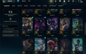 Conta Unranked com 45 Champs e 19 Skins +2 Fragmentos