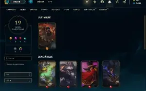 Conta Unranked com 45 Champs e 19 Skins +2 Fragmentos