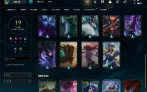 Conta Unranked com 45 Champs e 19 Skins +2 Fragmentos