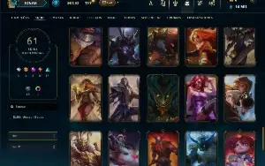 Unranked com 140 Champs e 61 Skins ( SUP / MID / ADC )