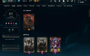 Unranked com 140 Champs e 61 Skins ( SUP / MID / ADC )